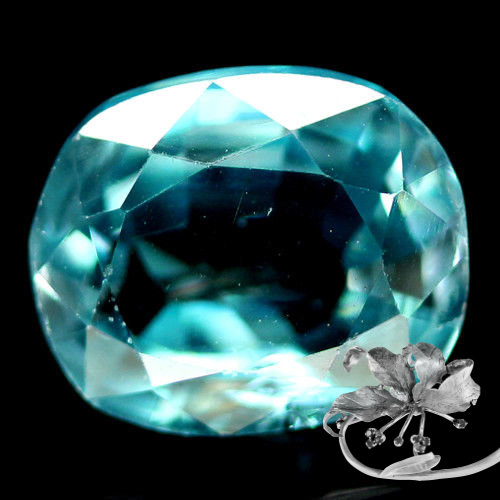  Камень голубой циркон натуральный 3.36 карат арт. 20095 